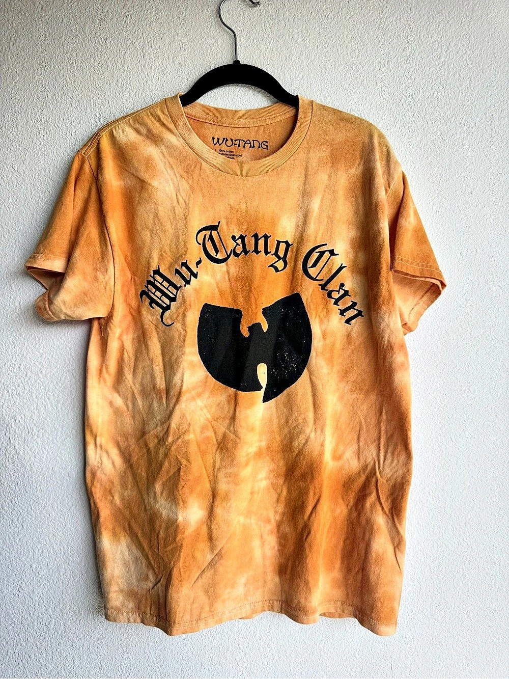Wu-Tang Graphic Short Sleeve Tee Orange tie dye Black Size Medium